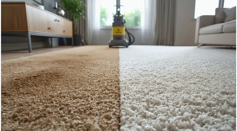 Professional carpet cleaning before and after results by SKKS Cleaning Services